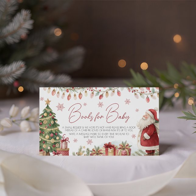 Tarjeta De Recepción Christmas Baby Shower Books for Baby Card (Subido por el creador)