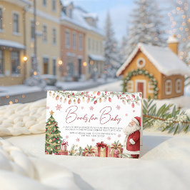 Tarjeta De Recepción Christmas Baby Shower Books for Baby Card