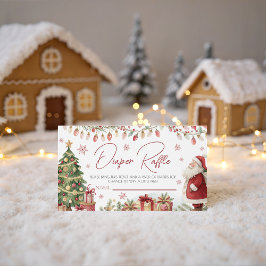Tarjeta De Recepción Christmas Baby Shower Diaper Raffle Card