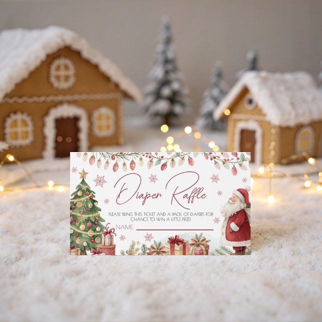Tarjeta De Recepción Christmas Baby Shower Diaper Raffle Card (Subido por el creador)