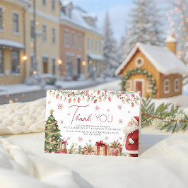 Tarjeta De Recepción Christmas Baby Shower Thank You Card