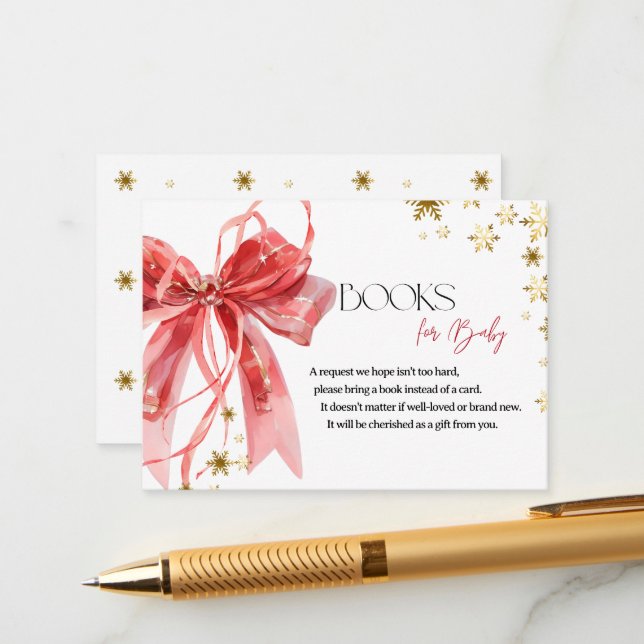 Tarjeta De Recepción Christmas Books for Baby Shower (Anverso/Reverso In Situ)