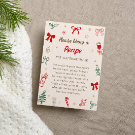 Tarjeta De Recepción Christmas Bridal Shower Bring A Recipe for Bride