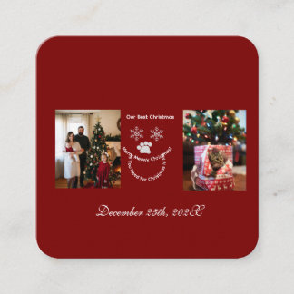 Tarjeta De Recepción Christmas,  Cat And Family Image,  Enclosure Card