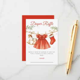 Tarjeta De Recepción Christmas Clothesline Baby Shower Diaper Raffle