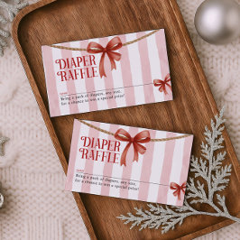 Tarjeta De Recepción Christmas Diaper Raffle Card
