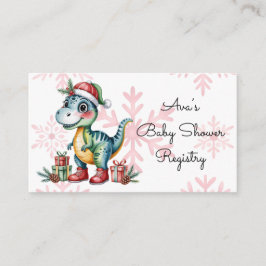 Tarjeta De Recepción Christmas Dino Boy Baby Shower Registry
