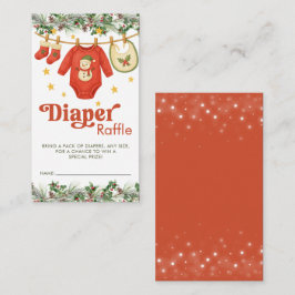 Tarjeta De Recepción Christmas Holiday Baby Shower Diaper Raffle Ticket