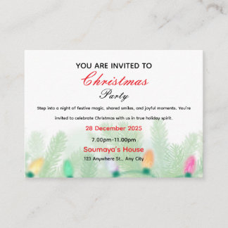 Tarjeta De Recepción Christmas invitation 