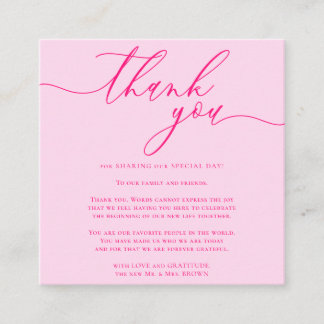 Tarjeta De Recepción Christmas Pink Essential Custom Photo Thank You
