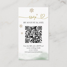 Tarjeta De Recepción Christmas Wedding QR RSVP