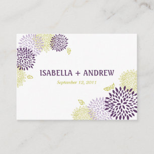 Tarjeta De Recepción Chrysanthemums Bodas Direcciones Chubby