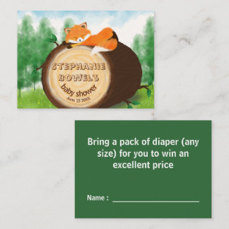 Tarjeta De Recepción Chupinada de Bebé Bosque Rústico Zorro Bebé