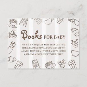 Tarjeta De Recepción Chupito Café Bebé con Rayas para Baby Shower