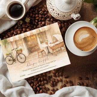Tarjeta De Recepción Chupito de Café Elegante y Neutro en Tono Marrón p