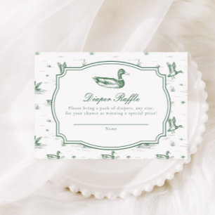 Tarjeta De Recepción Chupito de Pato Real Toile Baby Shower Neutro