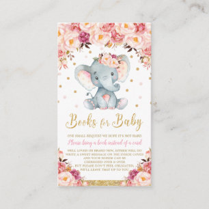 Tarjeta De Recepción Chupito Floral de Elefante Baby Shower Trae un Lib