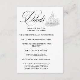 Tarjeta De Recepción Church Calligraphy Enclosure Card Details