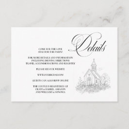 Tarjeta De Recepción Church Calligraphy Enclosure Card Details