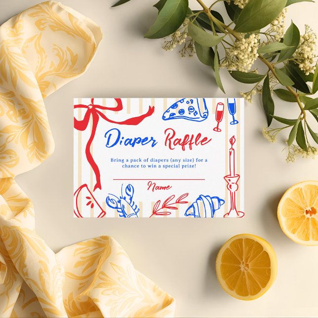 Tarjeta De Recepción Ciao Baby Italiano Bambino Mano Dibujó Diaper Raff (Subido por el creador)