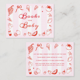 Tarjeta De Recepción Ciao Baby Libros Italianos de Baby Shower para beb