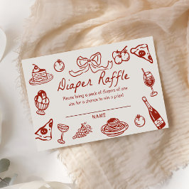 Tarjeta De Recepción Ciao Baby Pizza Italiana Baby Shower Diaper Raffle