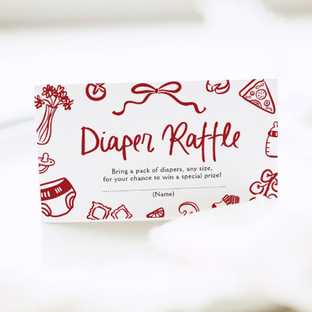 Tarjeta De Recepción Ciao Baby Pizza Italiana Baby Shower Diaper Raffle (Ciao Baby Italian Pizza Baby Shower Diaper Raffle Enclosure Card)