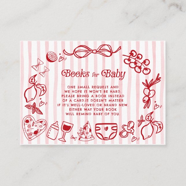Tarjeta De Recepción Ciao Baby Red Lemons Libros Italianos para Niños (Anverso)