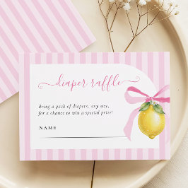 Tarjeta De Recepción Ciao Bambina Pink Lemon Diaper Raffle Card