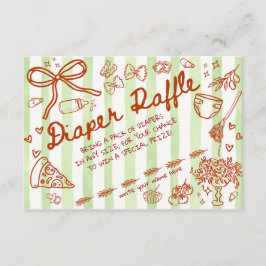 Tarjeta De Recepción Ciao Bambino Green - Diaper Raffle