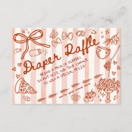Tarjeta De Recepción Ciao Bambino Red - Diaper Raffle