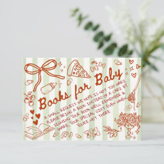 Tarjeta De Recepción Ciao Bambino Verde Oliva - Libros para Bebé 