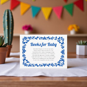 Tarjeta De Recepción Cielito Lindo azul blanco libros para bebé