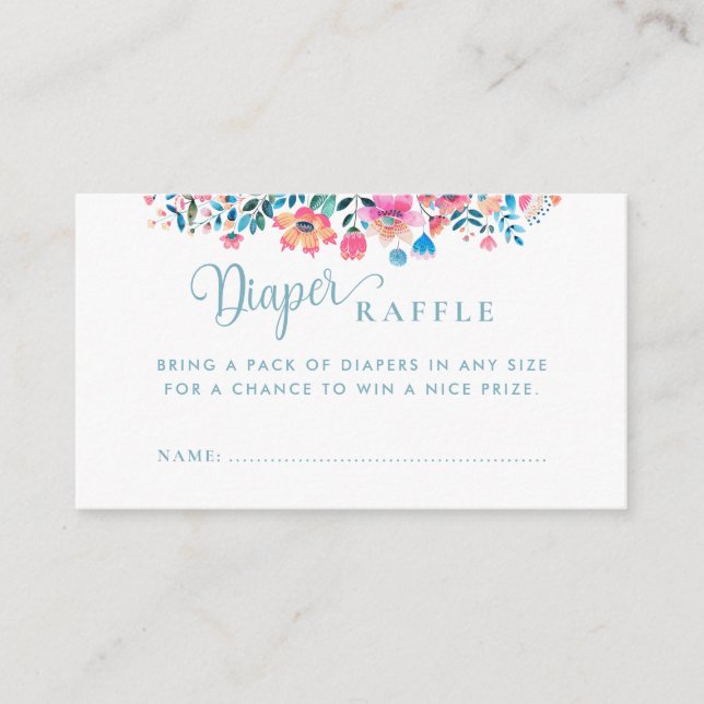 Tarjeta De Recepción Cielito Lindo Baby Shower Diaper mexicano Raffle (Anverso)