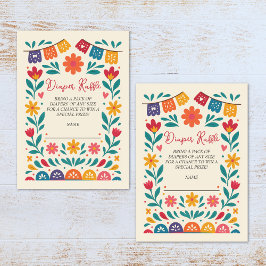 Tarjeta De Recepción Cielito Lindo Baby Shower mexicano Diaper Raffle