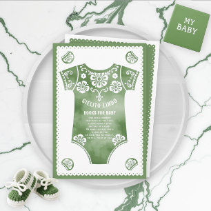 Tarjeta De Recepción Cielito Lindo ducha de bebé verde Libros para bebé