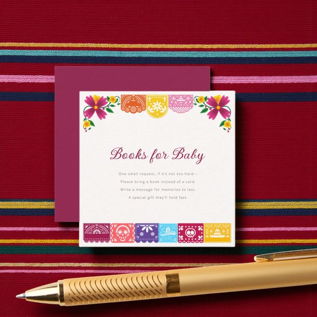 Tarjeta De Recepción Cielito Lindo Mexican Papel Picado Folk Art Fiesta (Subido por el creador)