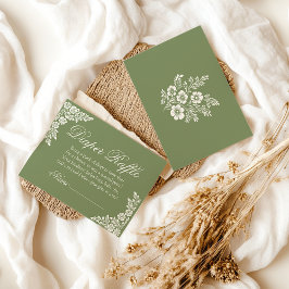 Tarjeta De Recepción Cielito Lindo sage ducha de bebé verde Diaper Raff