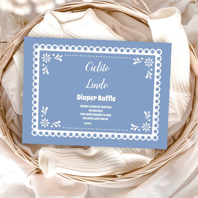 Tarjeta De Recepción Cielito mexicano azul Lindo Diapper Raffle (Subido por el creador)