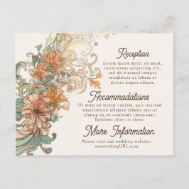 Tarjeta De Recepción Cierre de boda Art Nouveau