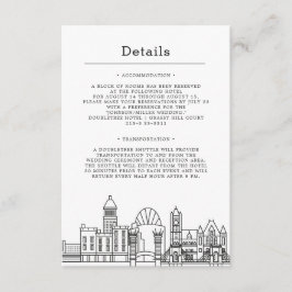Tarjeta De Recepción Cincinnati Boda | Información del invitado