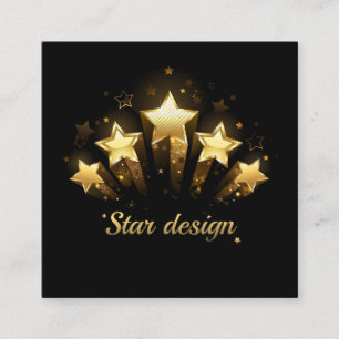 Tarjeta De Recepción Cinco estrellas de oro sobre negro