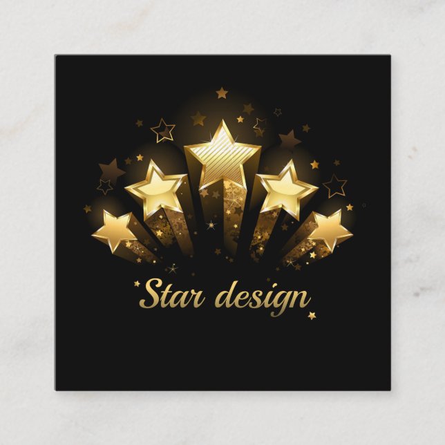 Tarjeta De Recepción Cinco estrellas de oro sobre negro (Anverso)
