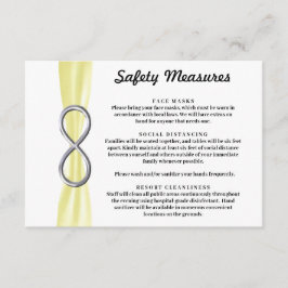 Tarjeta De Recepción Cinta Amarilla Medidas de Seguridad Infinity Plata