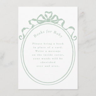 Tarjeta De Recepción Cinta antigua dobla cuadros victorianos para bebé