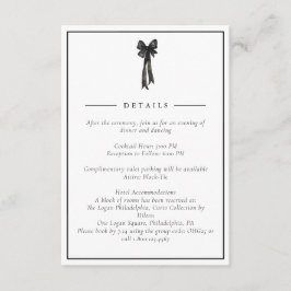 Tarjeta De Recepción Cinta Bow Elegant Wedding