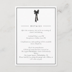 Tarjeta De Recepción Cinta Bow Elegant Wedding