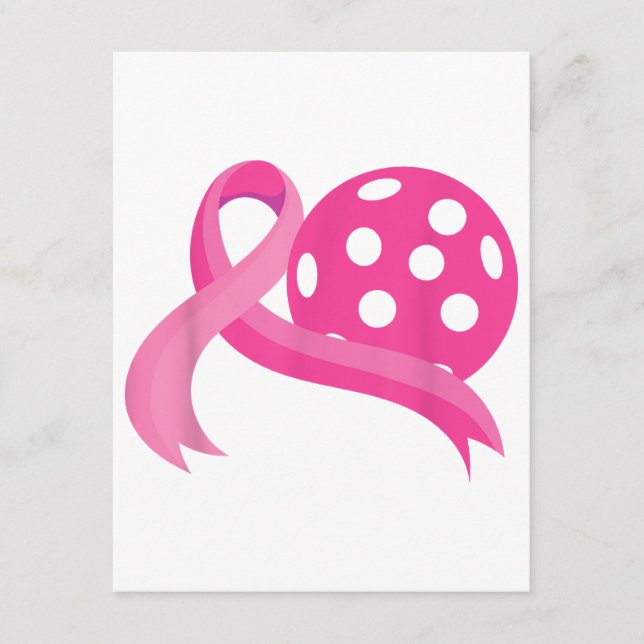 Tarjeta De Recepción Cinta de Cinta de Caza de Cáncer de Mama Cute Rosa (Anverso)