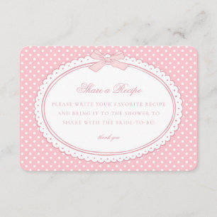 Tarjeta De Recepción Cinta de Coqueta de Gingham Rosa Comparte una Rece