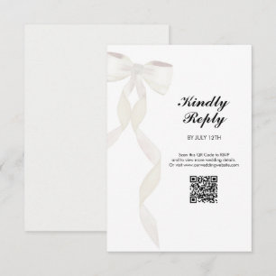 Tarjeta De Recepción Cinta de vaca blanca formal matrimonio elegante